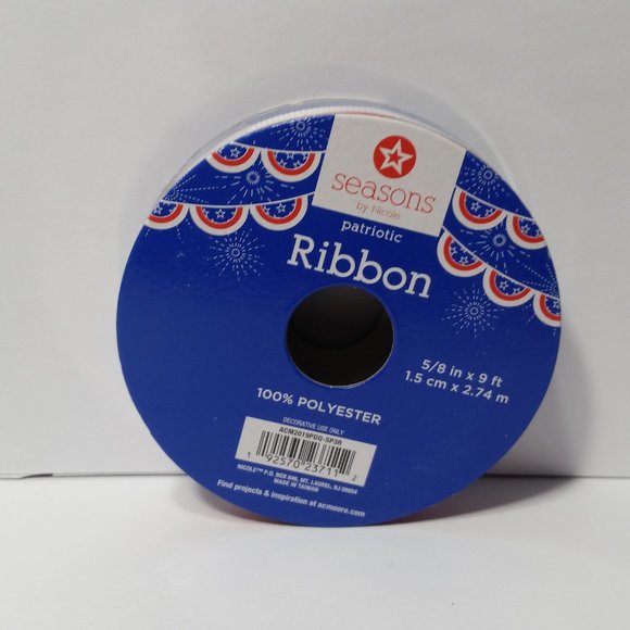 Ribbon Patriotic Red White & Blue Stripe - Picture 2 of 3